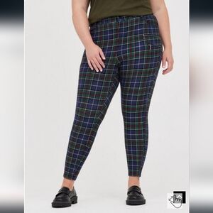 Torrid Tartan Plaid Ponte Ankle Zip Skinny Pants